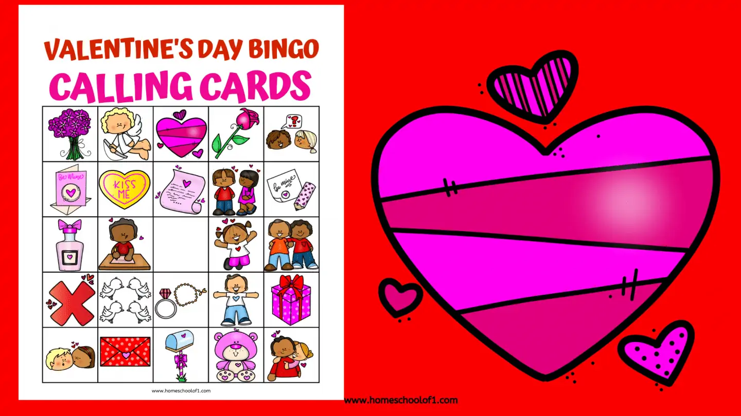 valentines day bingo calling cards