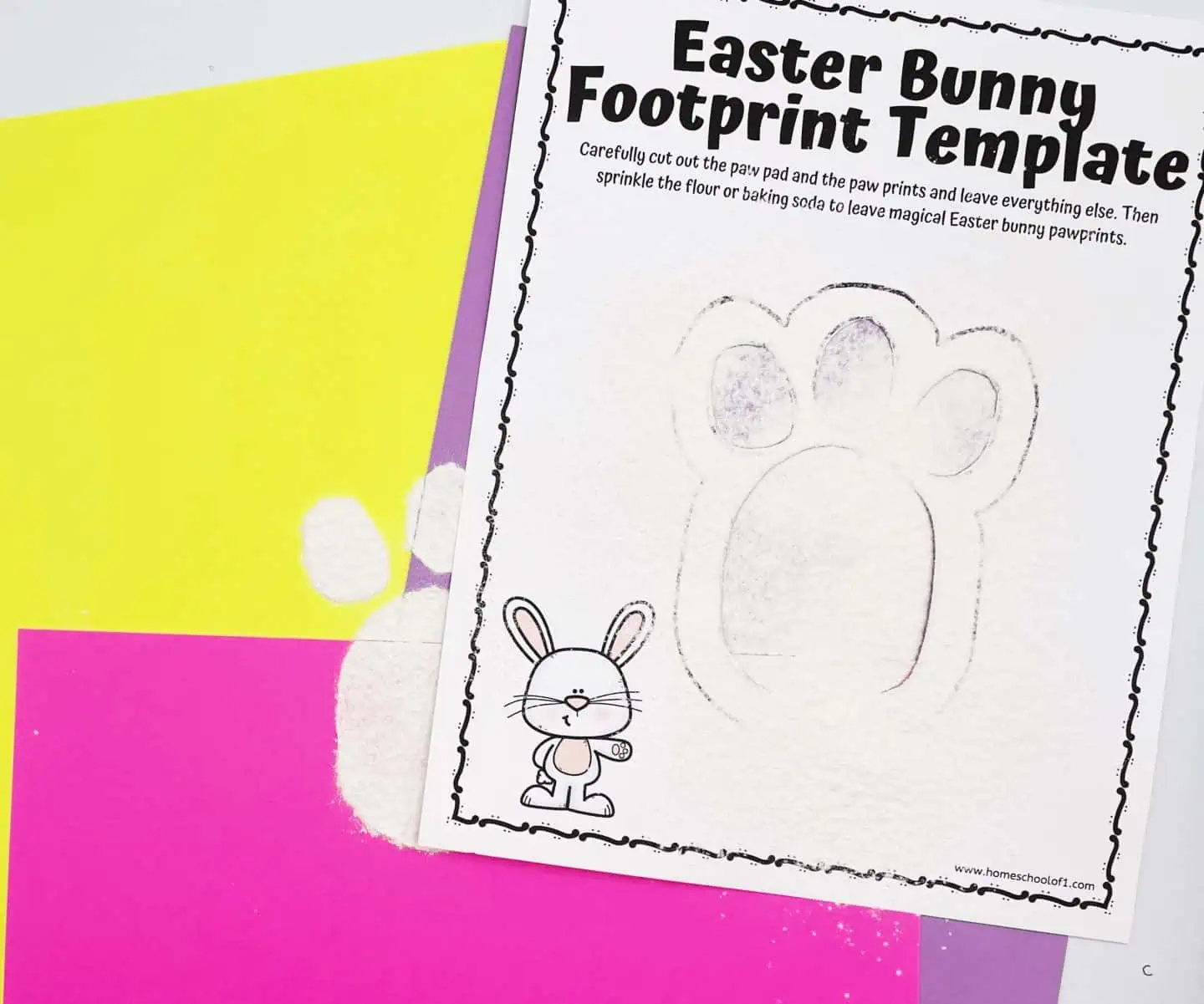 easter bunny footprint stencil