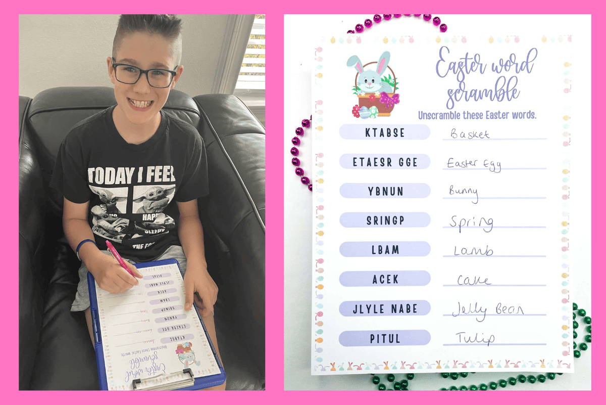Free Easter Word Scramble Printable for Kids
