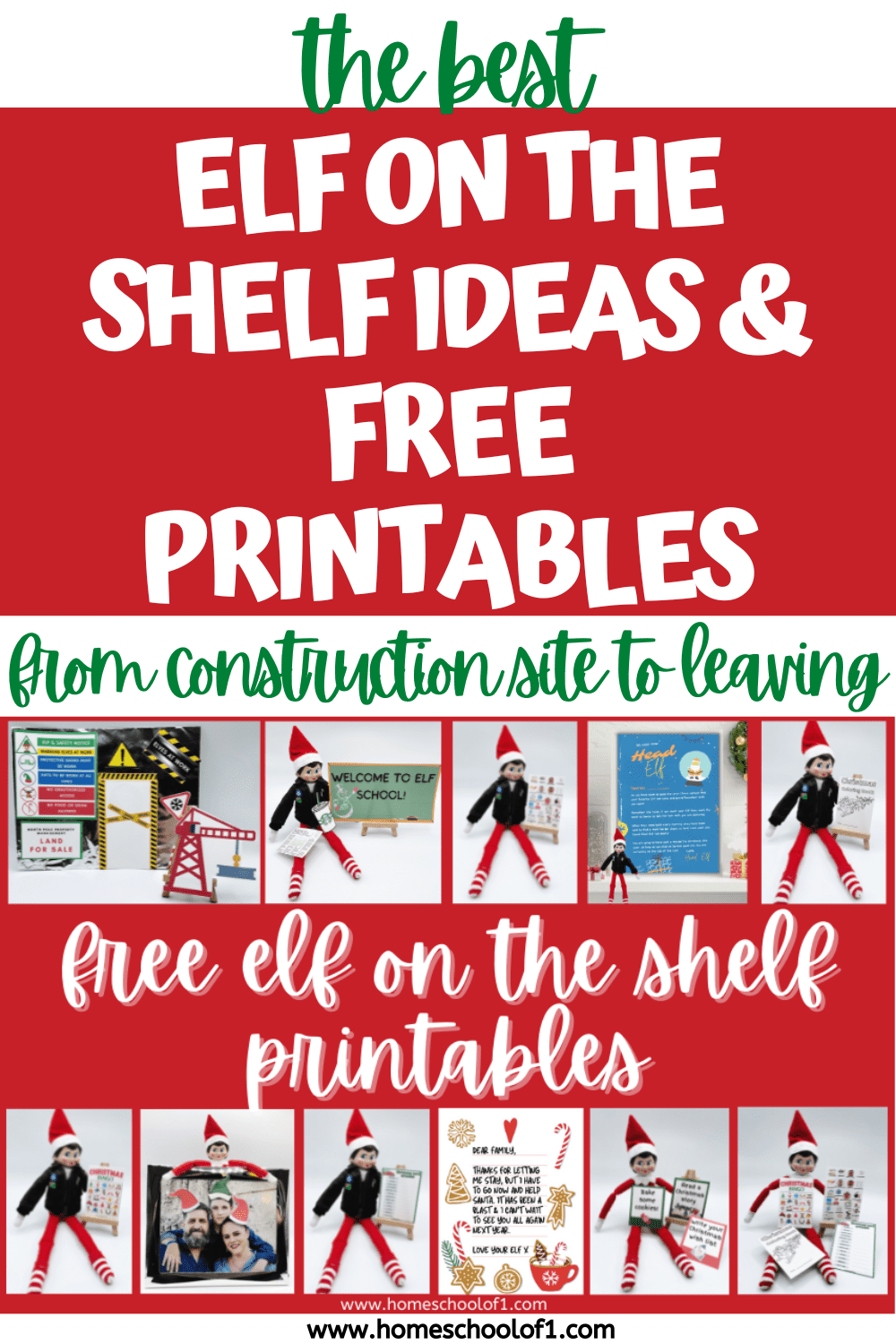 the best elf on the shelf fun from the construction site in November right through to when they go back to Santa on Christmas Eve