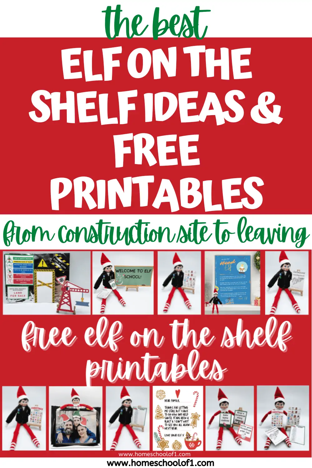 the best elf on the shelf fun from the construction site in November right through to when they go back to Santa on Christmas Eve