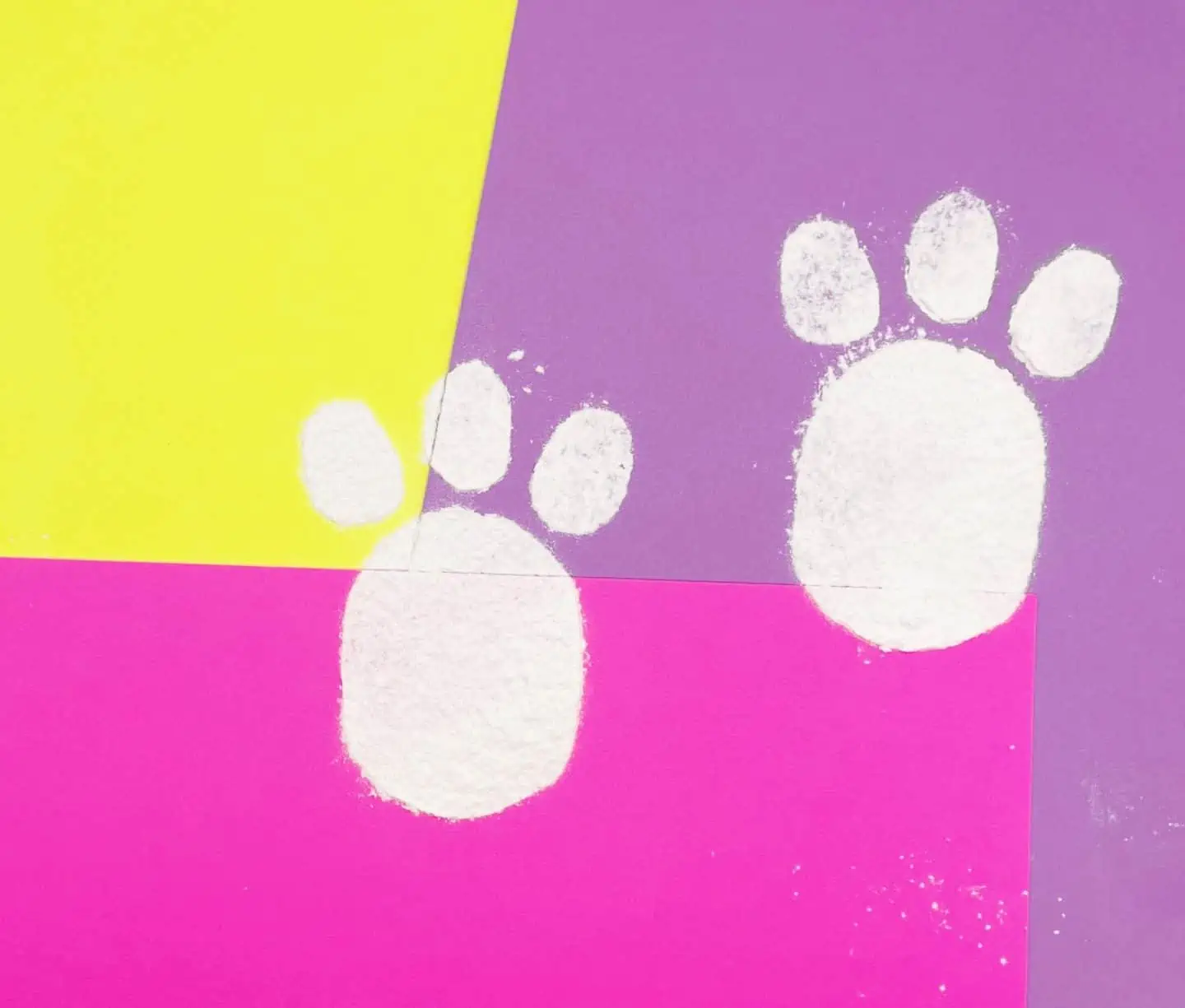flour easter bunny footprints