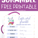 free printable easter word scramble