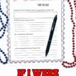 If I were President worksheet for kids with writing prompts about leadership, change, and making the country better