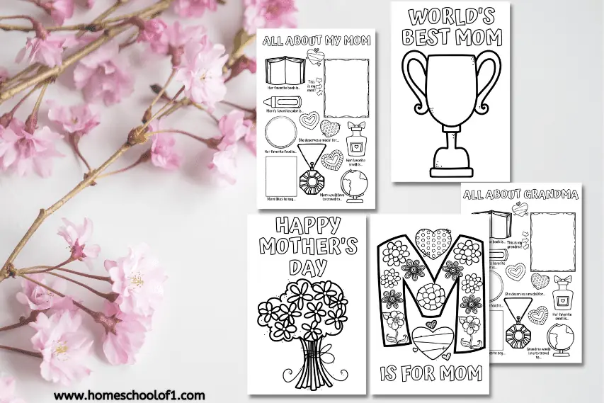 5 Free Printable Mother’s Day Coloring Cards