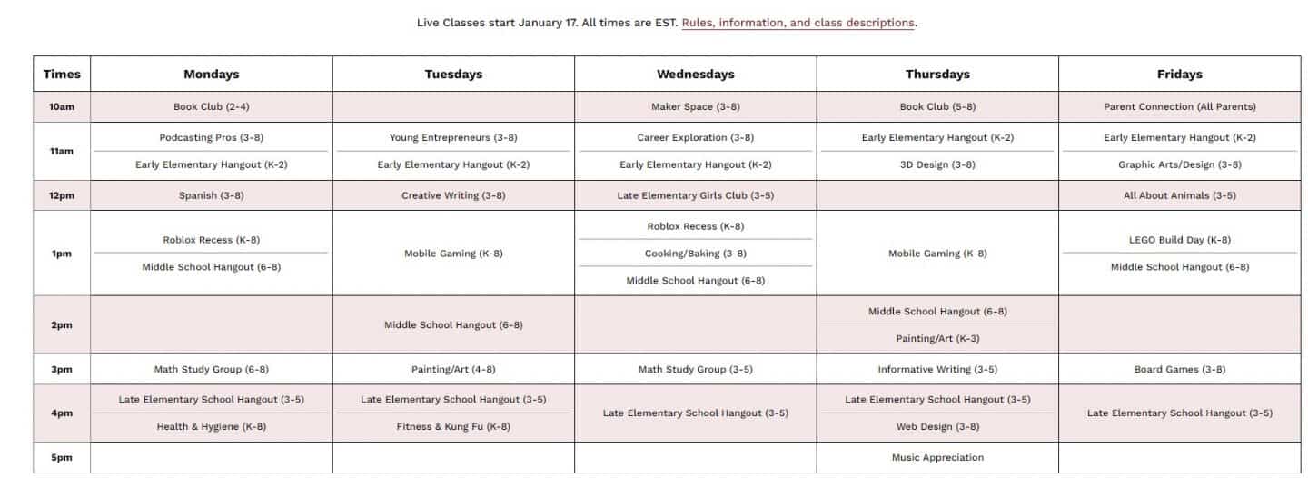 Rounded Schoolhouse Live online classes