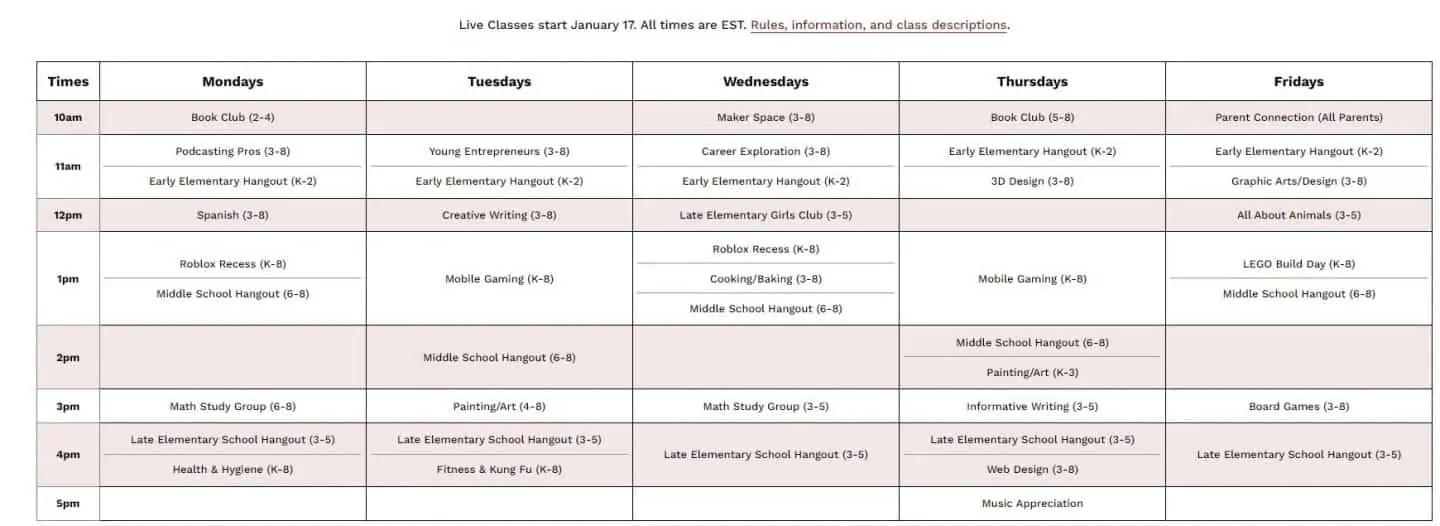 Rounded Schoolhouse Live online classes