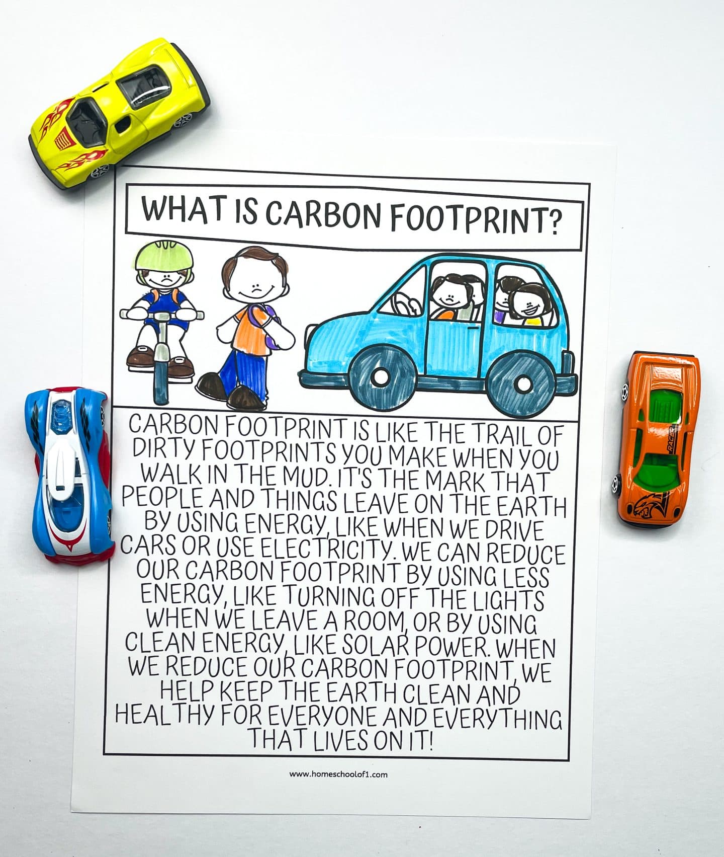 EARTH DAY COLORING CARBON FOOTPRINT