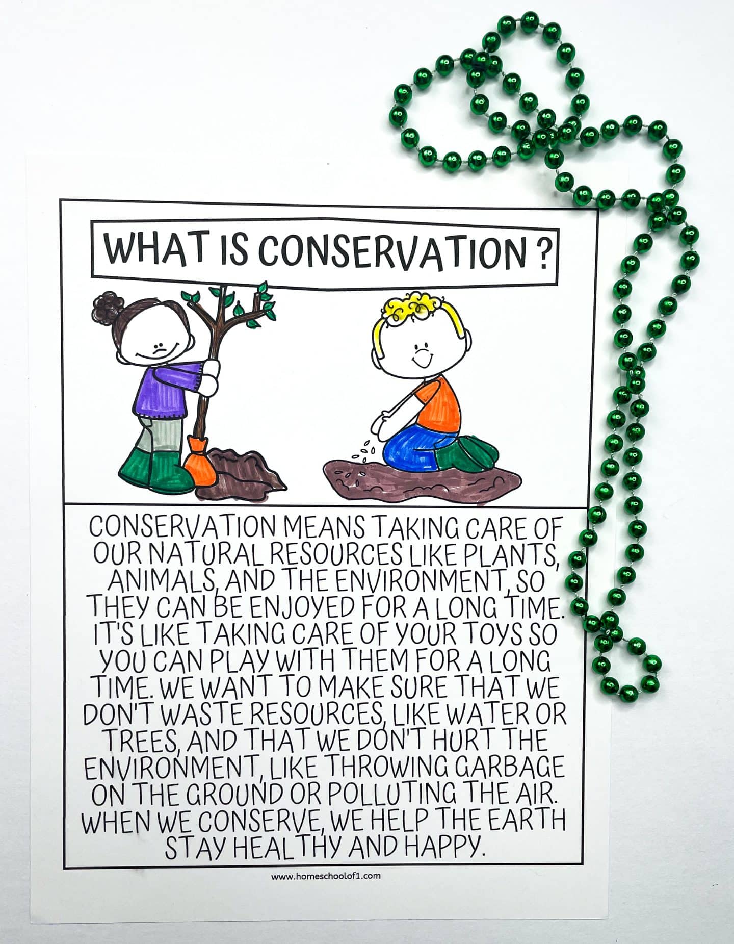 EARTH DAY COLORING CONSERVATION