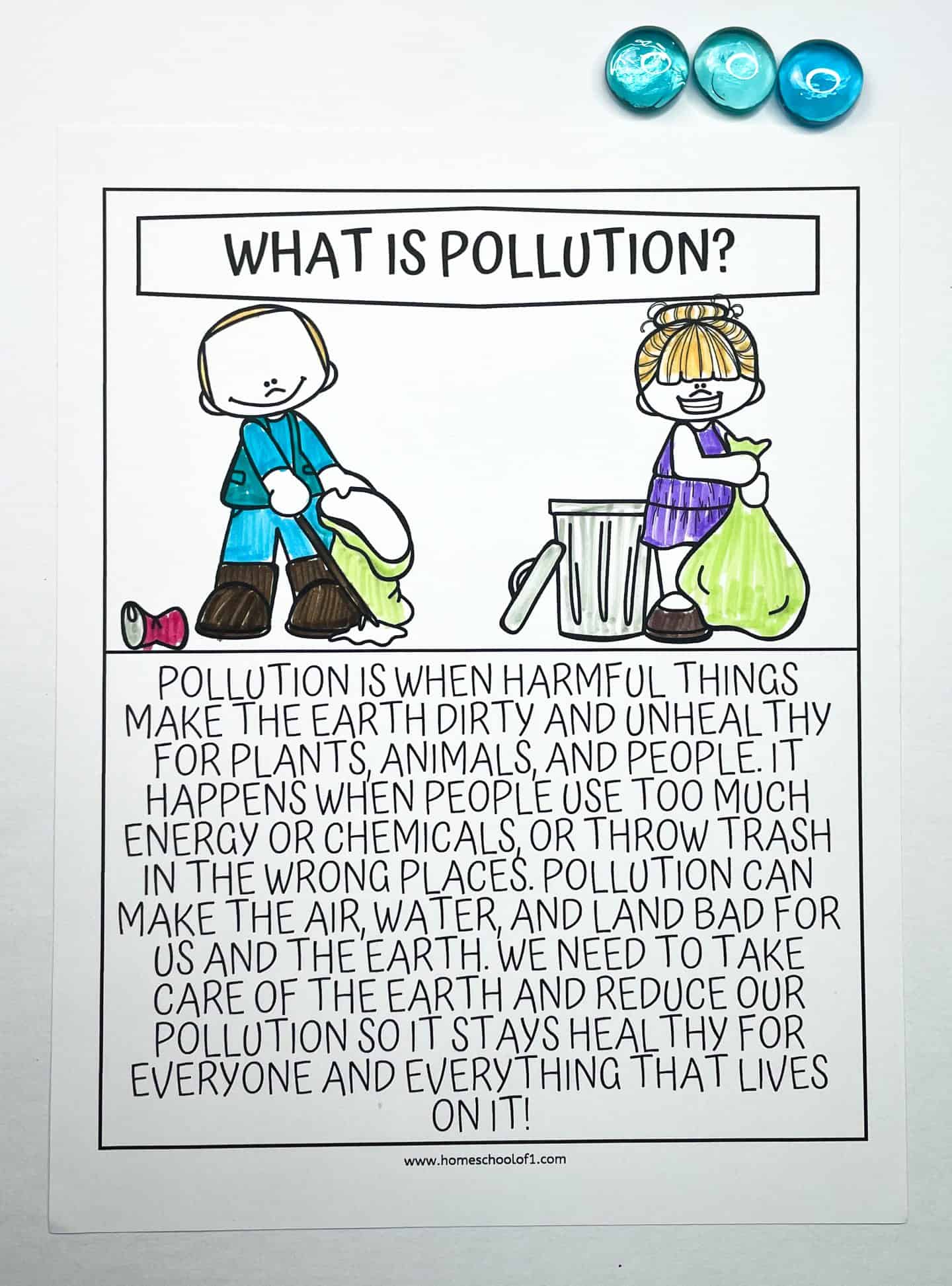 EARTH DAY COLORING POLLUTION