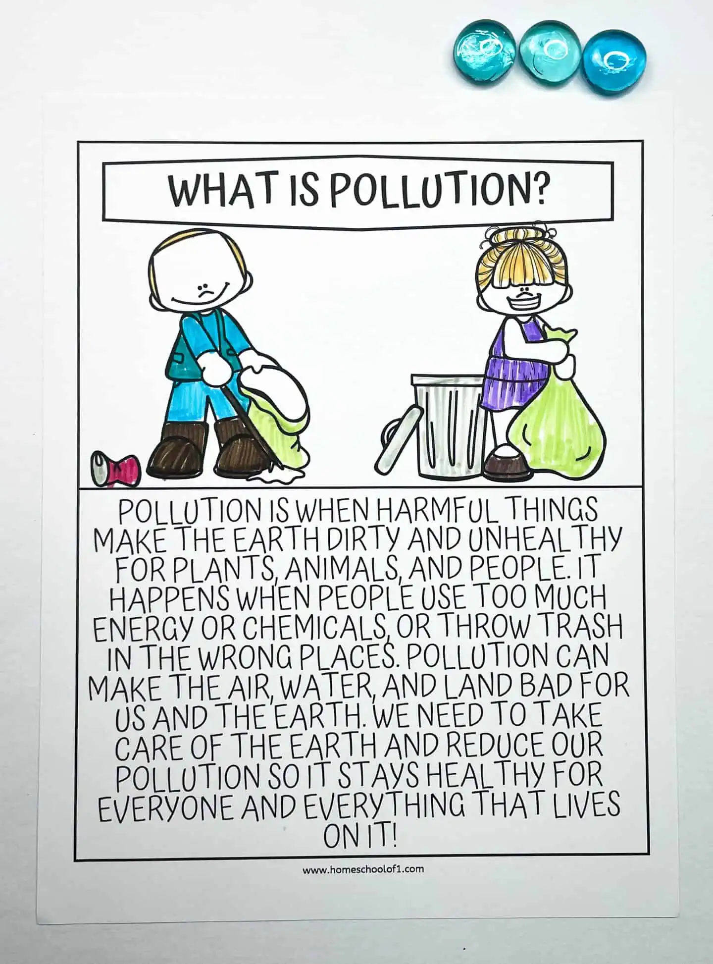 EARTH DAY COLORING POLLUTION