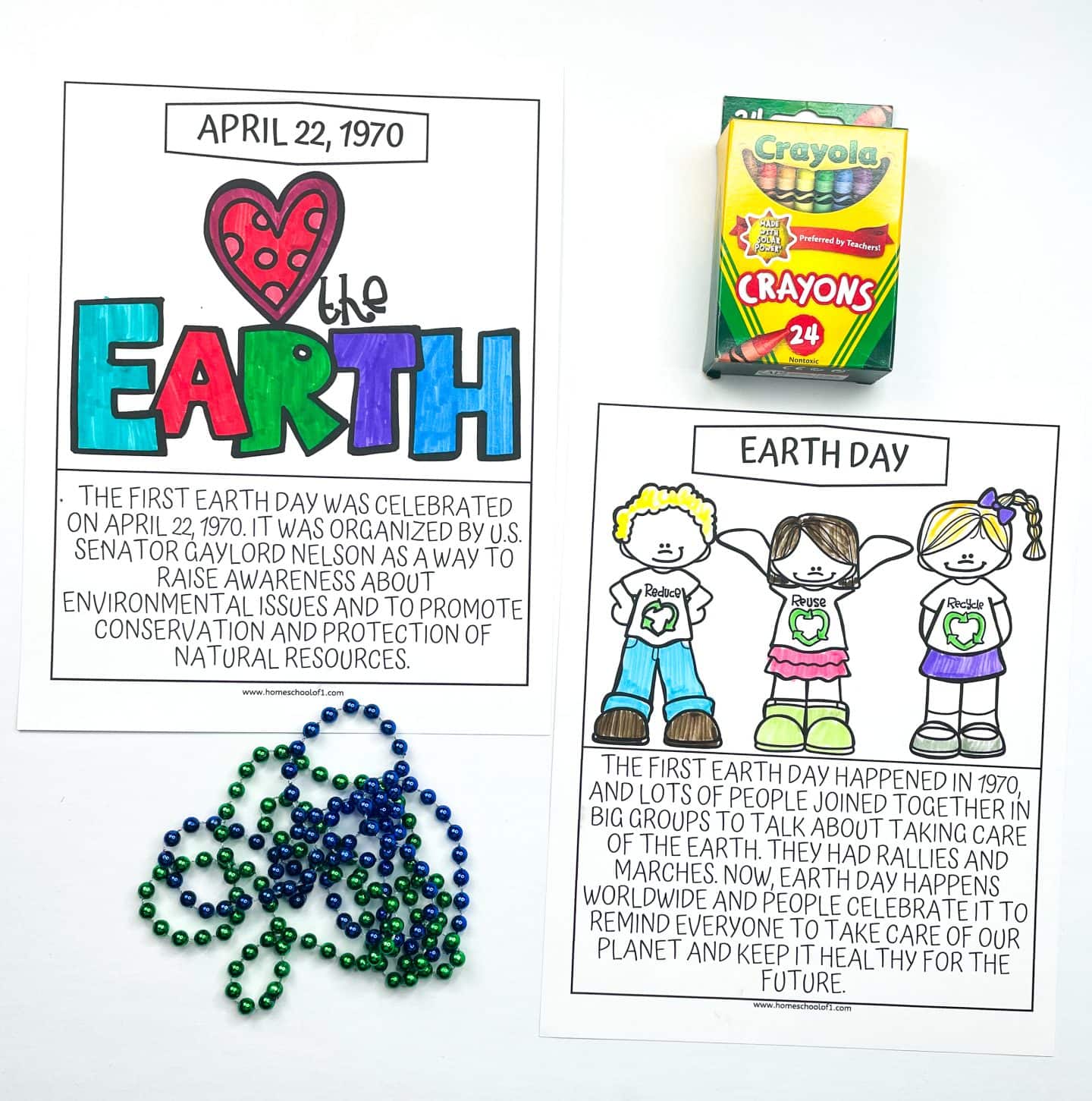 EARTH DAY COLORING SHEETS