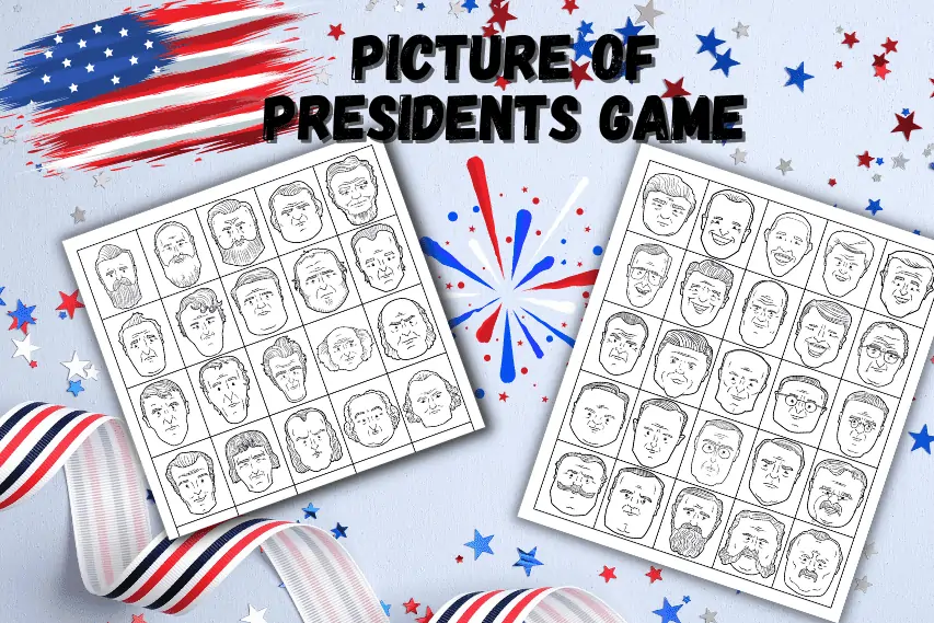 Free Printable Presidents Memory Game for Presidents Day