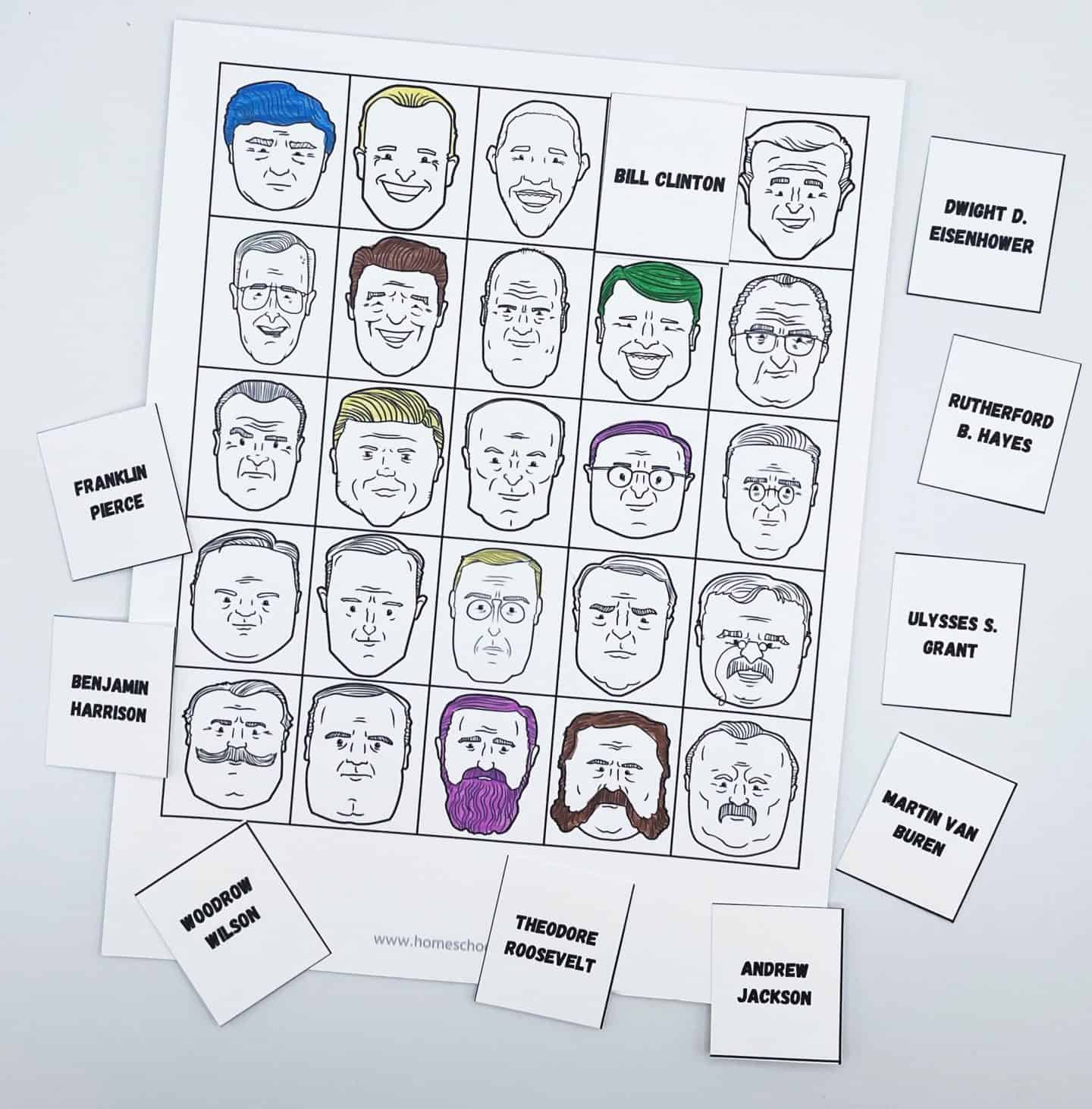 Presidents Matching Game