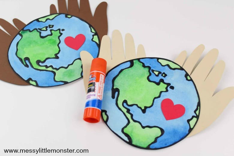 Earth day black glue craft