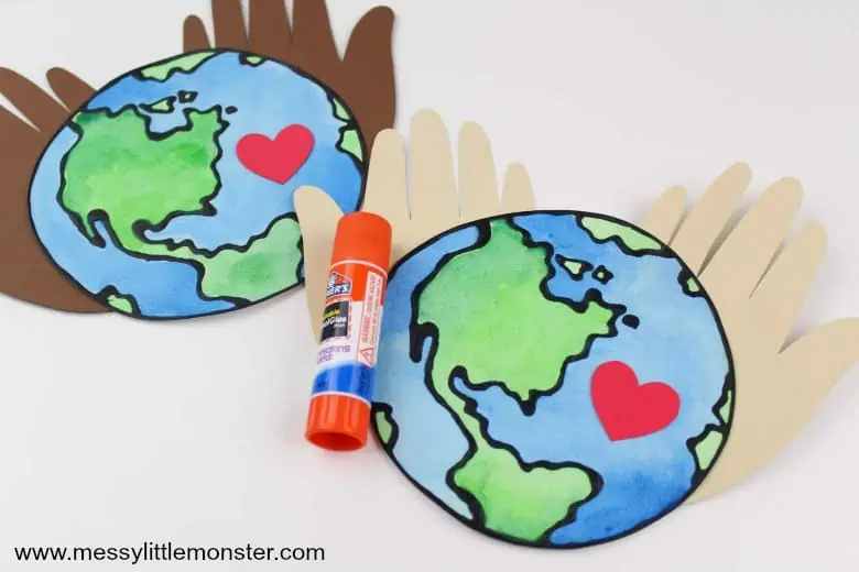 Earth day black glue craft