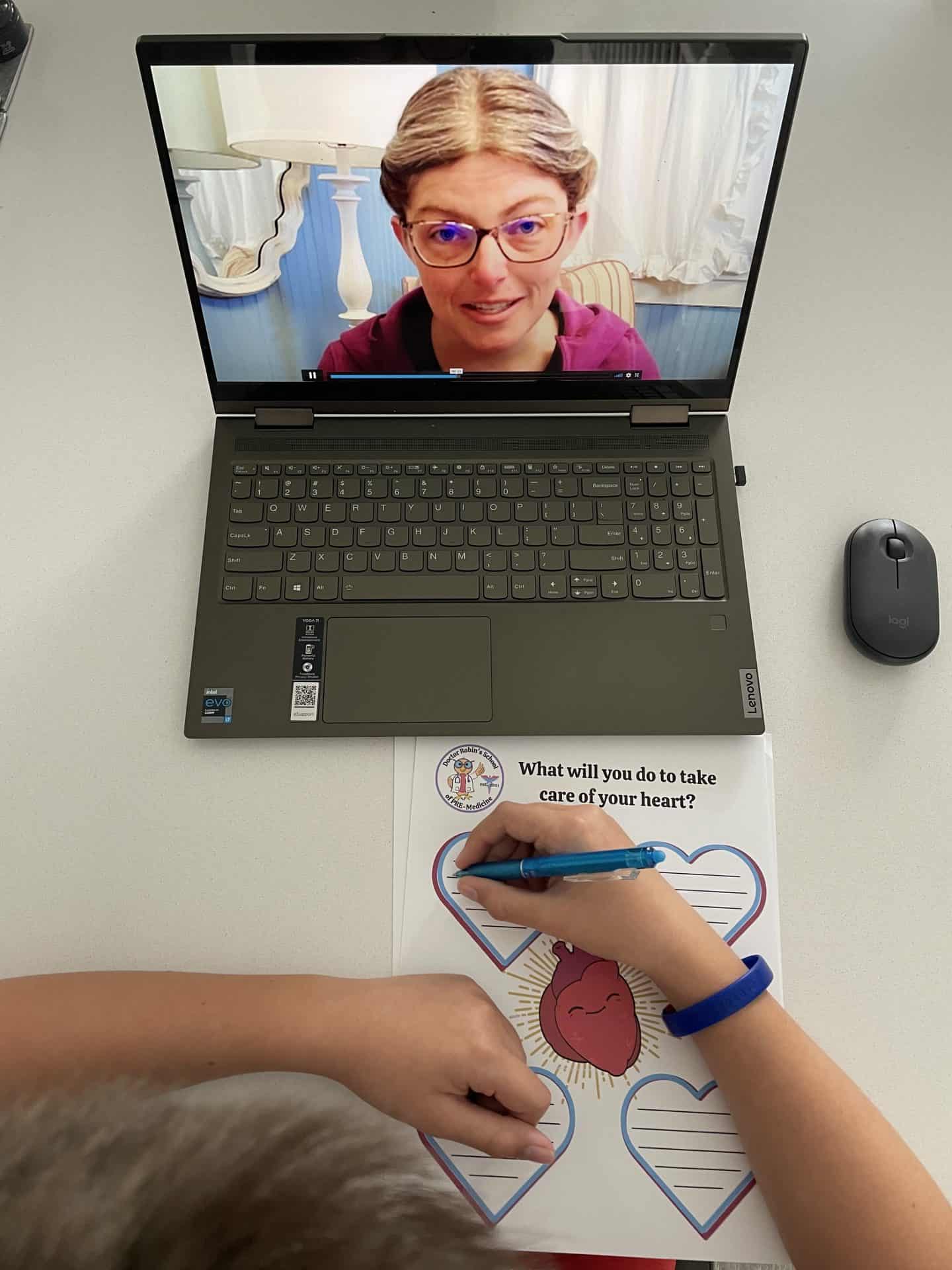 dr robins on the laptop