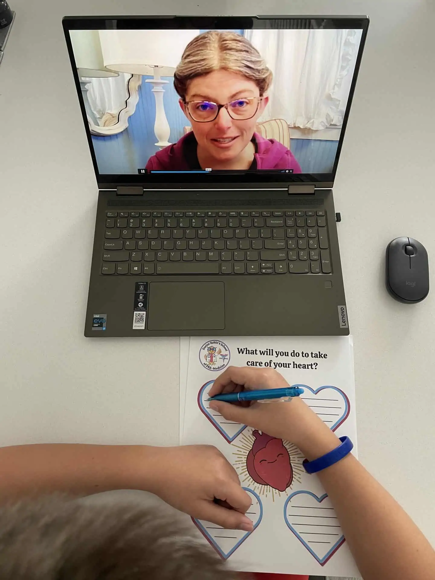 dr robins on the laptop