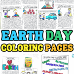 Free Earth Day coloring pages printable with recycling and conservation themes