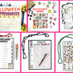 Free printable games for kids like Halloween Scattergories, bingo, word scrambles, word searches, I Spy, and crossword puzzles.