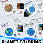 Free printable planet coloring pages for kids featuring Earth, Venus, Uranus, and more — each with fun space facts and simple designs for early learners.