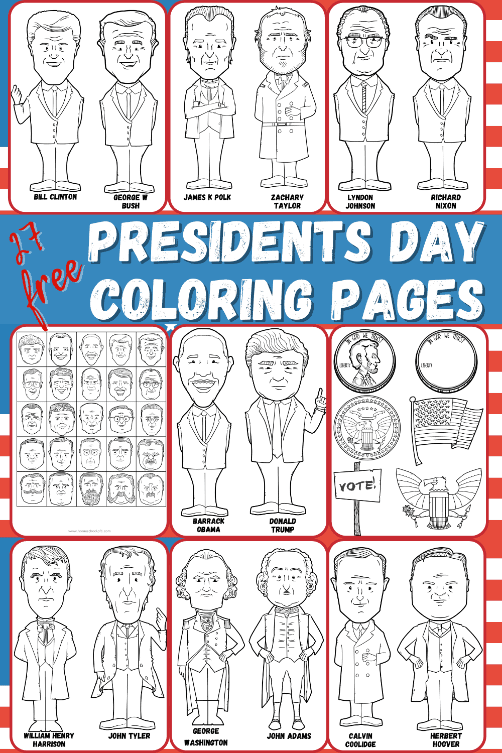 coloring pages of george bush