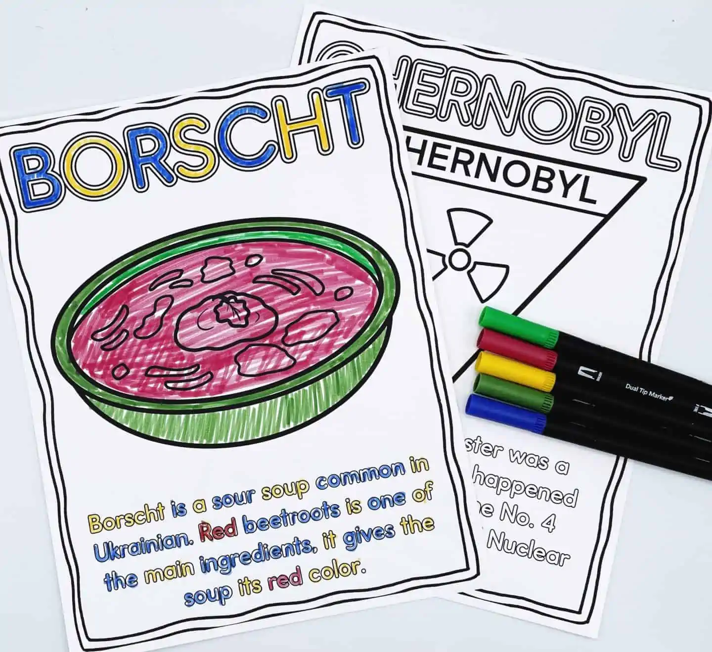 Ukraine Coloring Pages Borscht and chernobyl