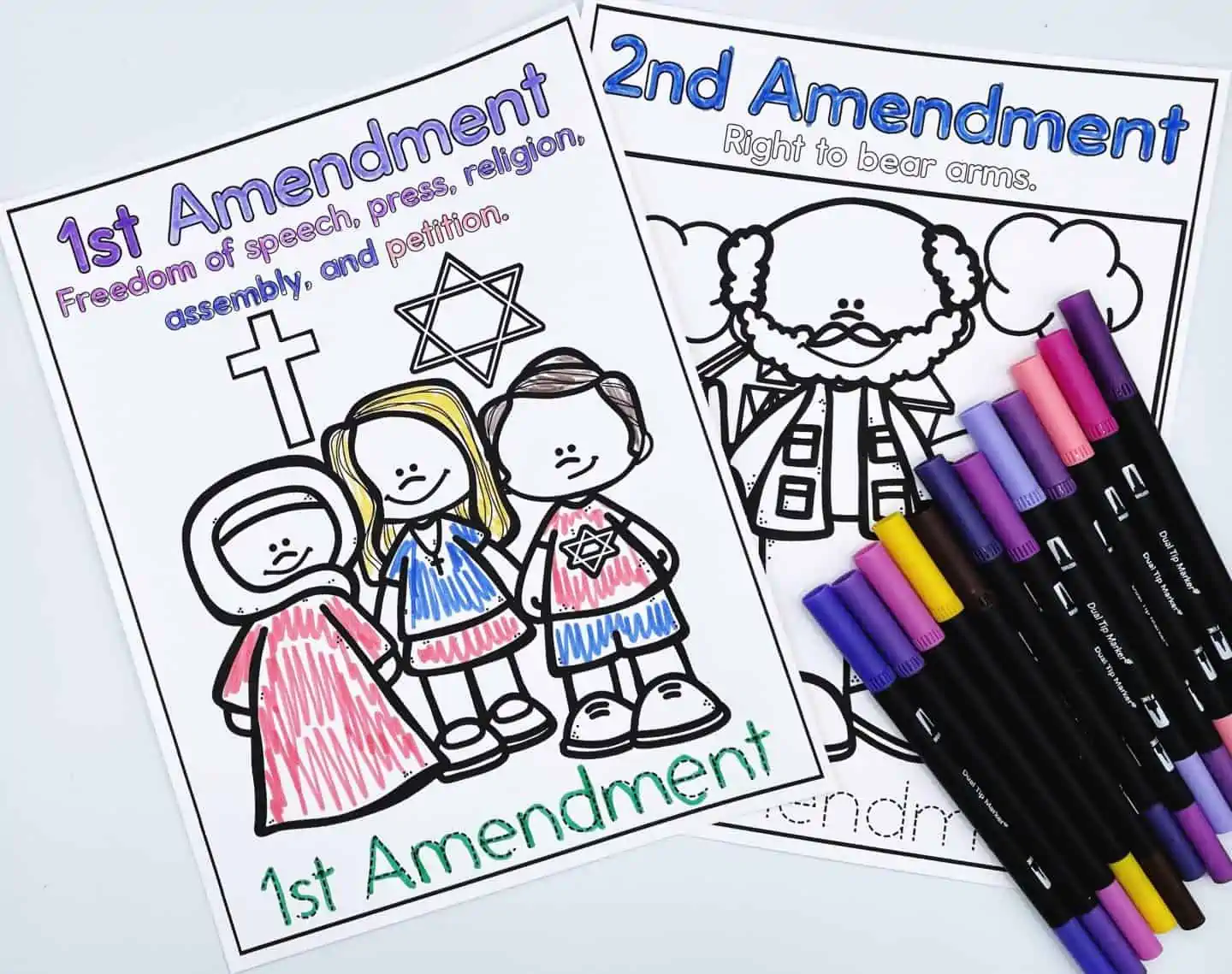 1st and 2nd amendment coloring pages