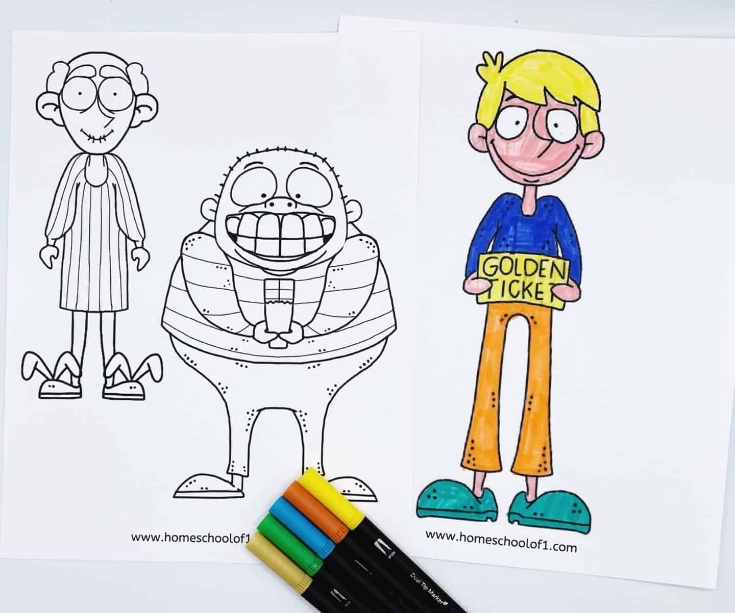 charlie and the chocolate factory coloring pages