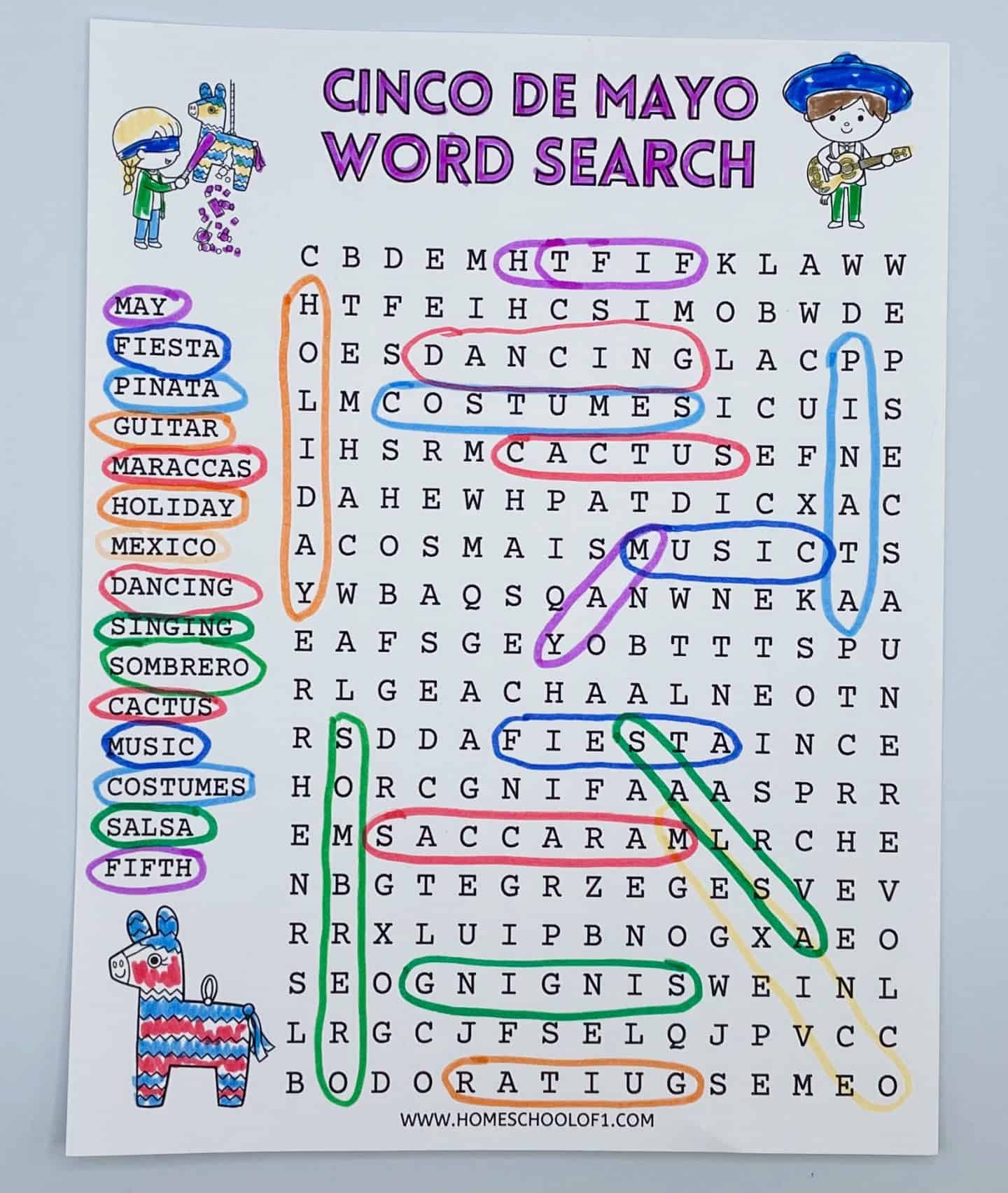 Cinco De Mayo Word Search The Best Free Printable
