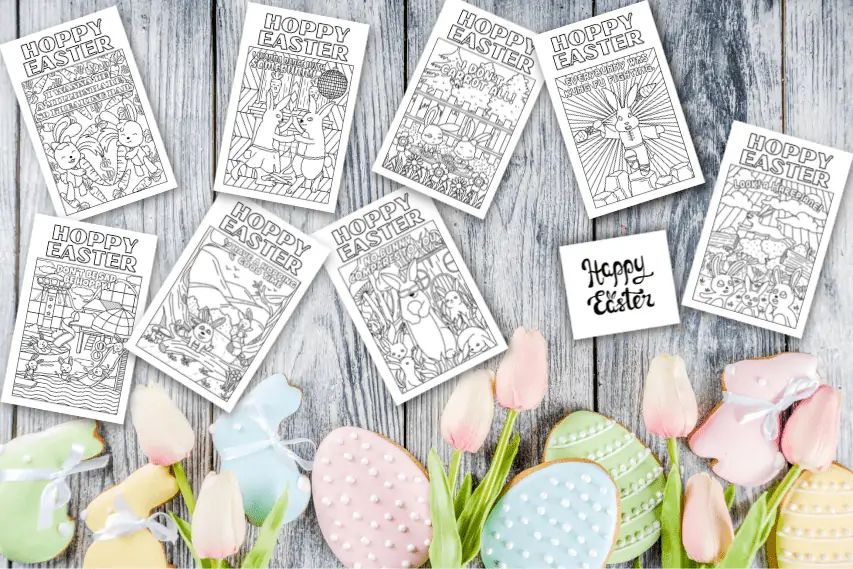 8 Free Easter Cards to Color In