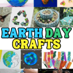 Earth Day crafts collage with easy recycled and kids’ art projects.