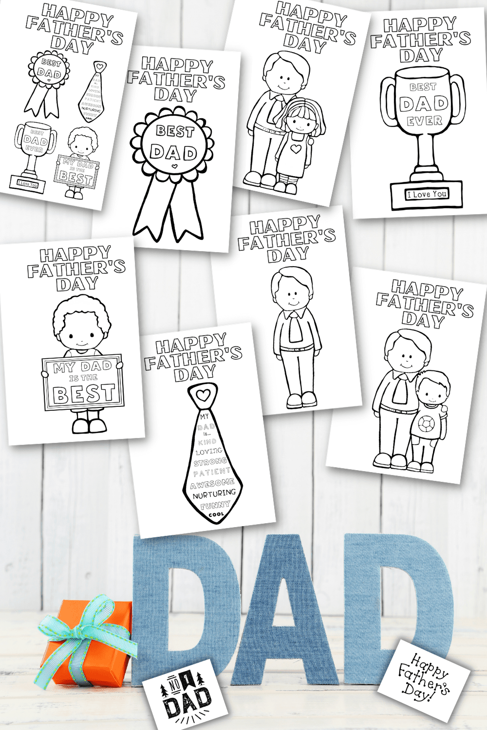 Free Printable Father's Day Cards to Color
