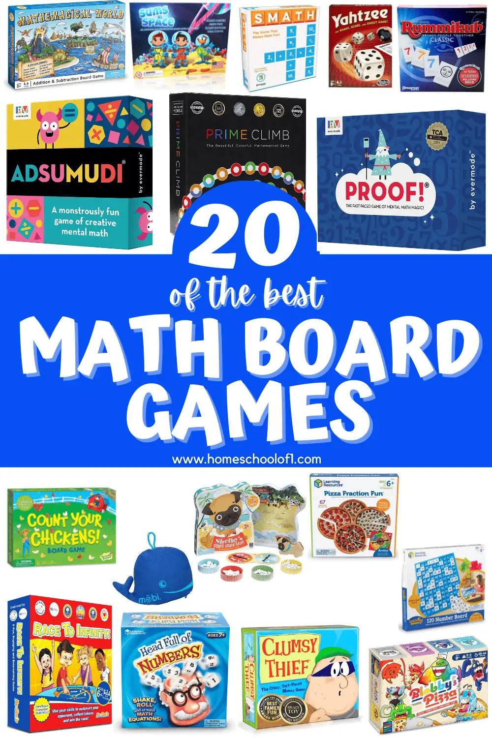 20 of the best math board games that the kids will love