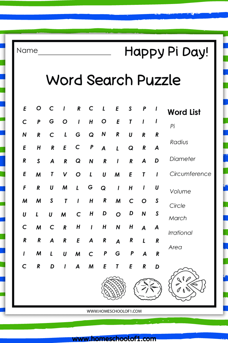 pi day word search