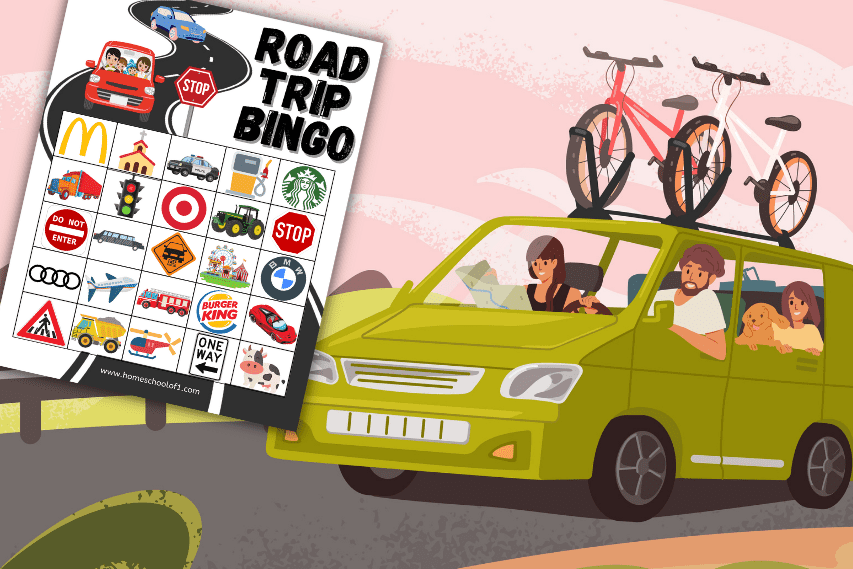 Free road trip bingo printable