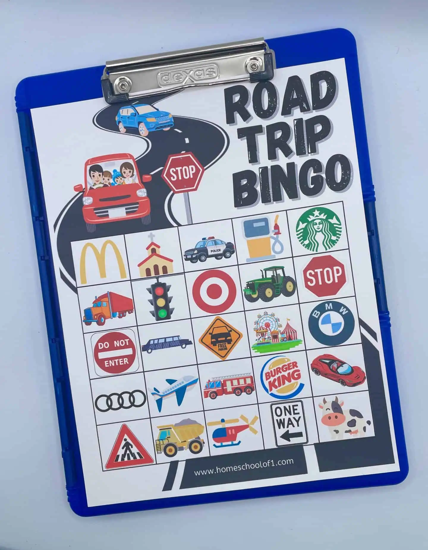 road trip bingo game