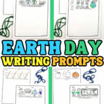 earth day writing prompts printable pages with recycling, conservation, and environmental writing activities for kids