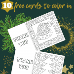 Chrsitmas thank you cards to color in