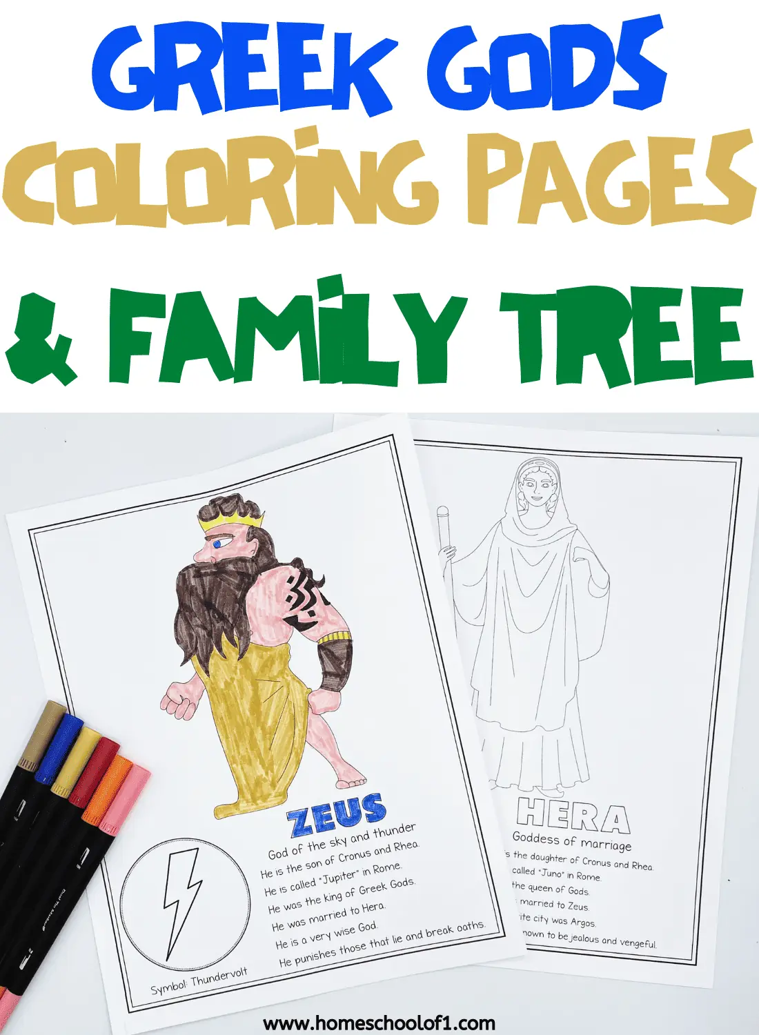 GREEK GODS COLORING PAGES