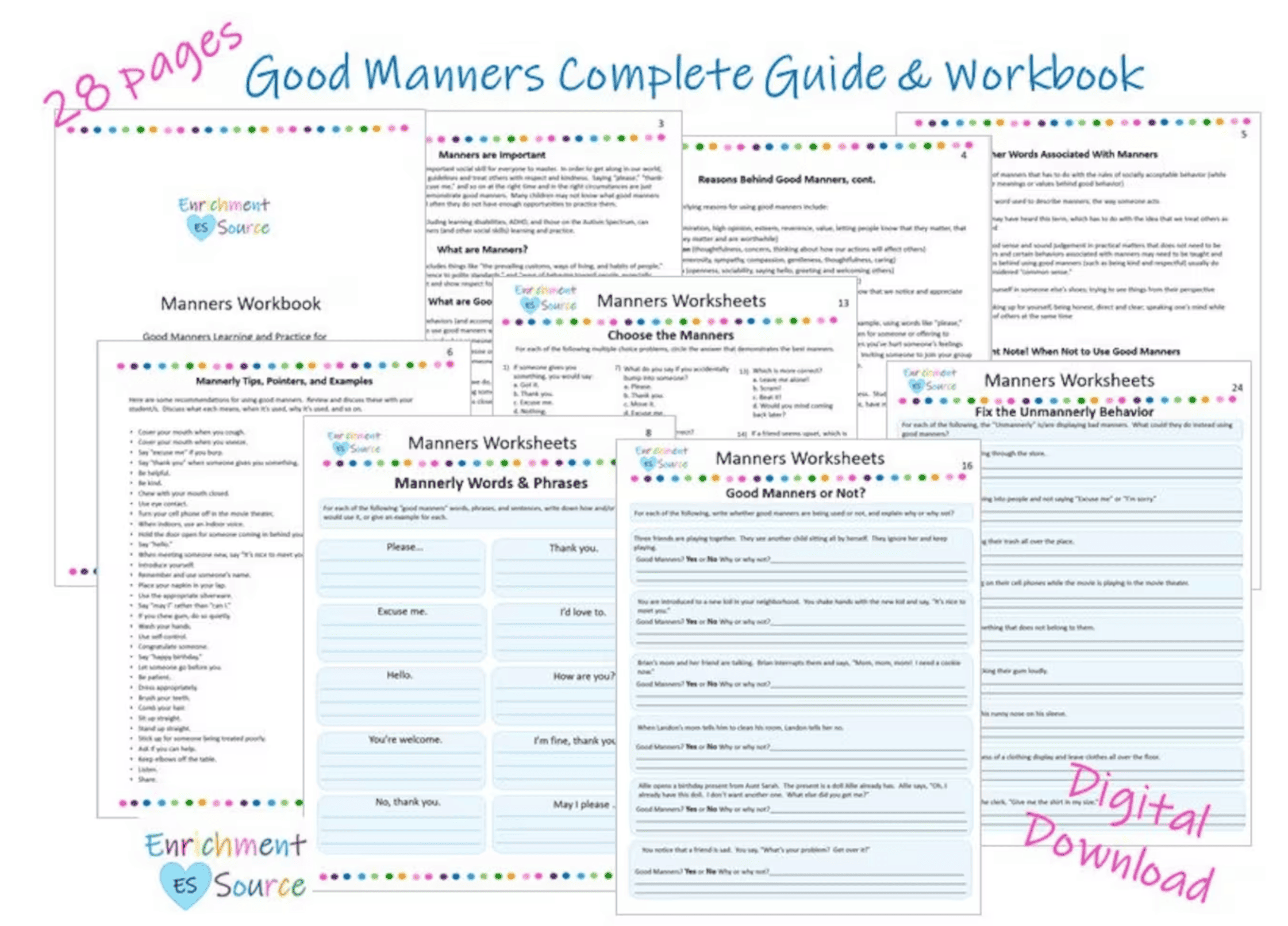 Good manners worksheets