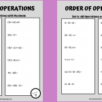 ORDER OF OPERATIONS PRINTABLES