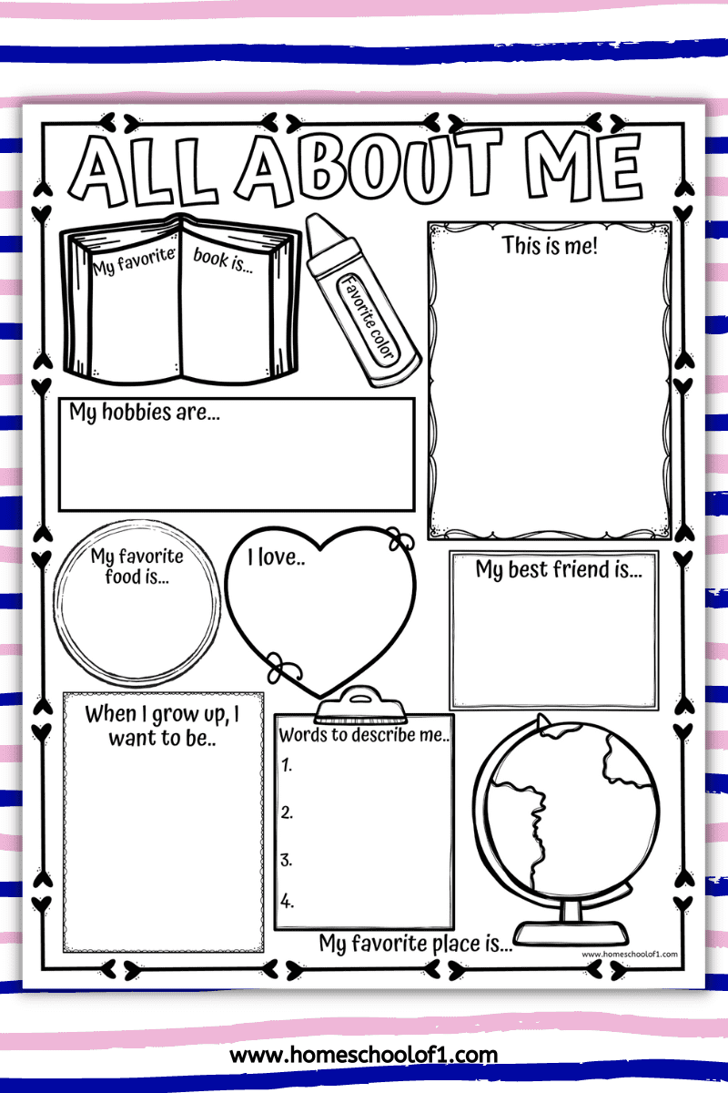 all about me printable for elementary