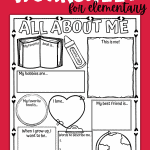 all about me printable worksheet
