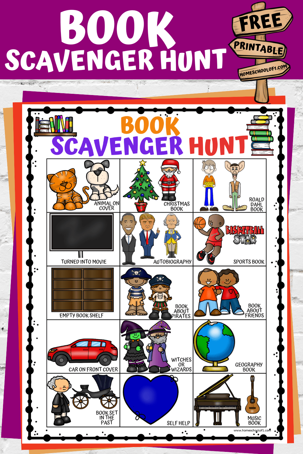 Free Book Scavenger Hunt Printable Have Fun With Books