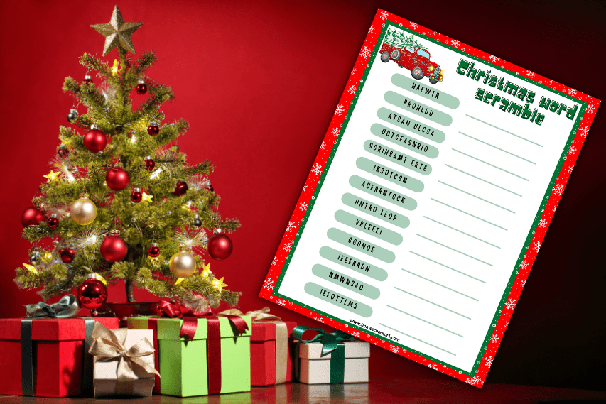 Free Christmas Word Scramble Printable (With Answer Key)