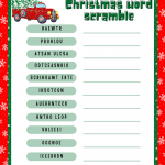 Free christmas word scramble printable