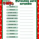 Free christmas word scramble printable