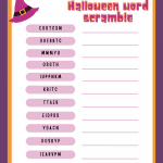 free halloween word scramble