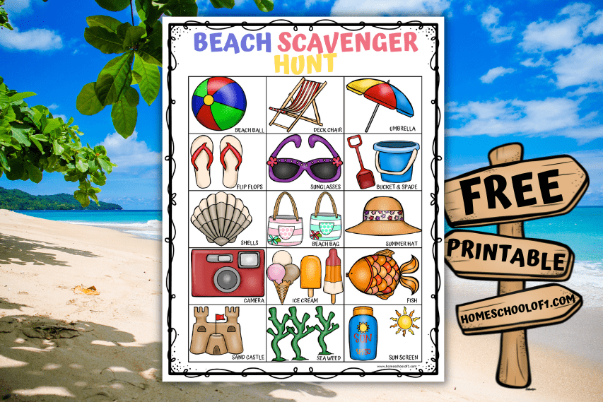 free printable beach scavenger hunt